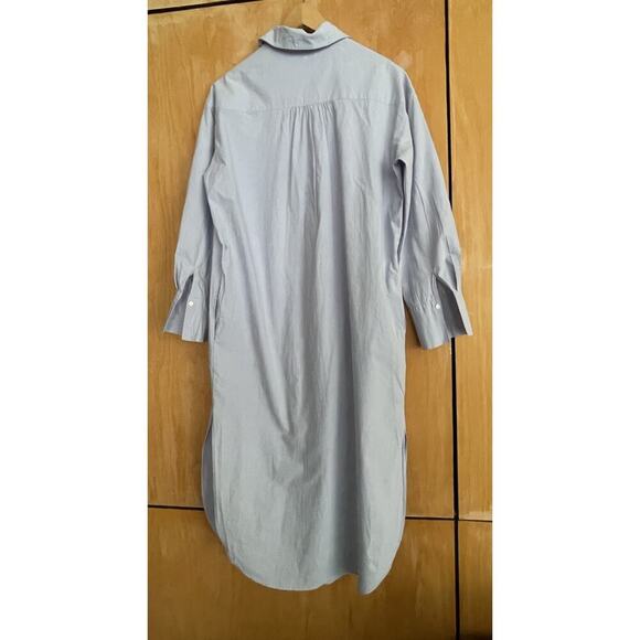 STITCHDROP 100% Cotton Blue Collared Shirt Dress Tunic Coverup Size Small - Picture 4 of 4